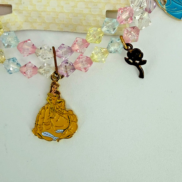 Disney Princess Charm Bracelet Stretch 6” 6 Charms Authentic Disney Parks - Picture 4 of 8